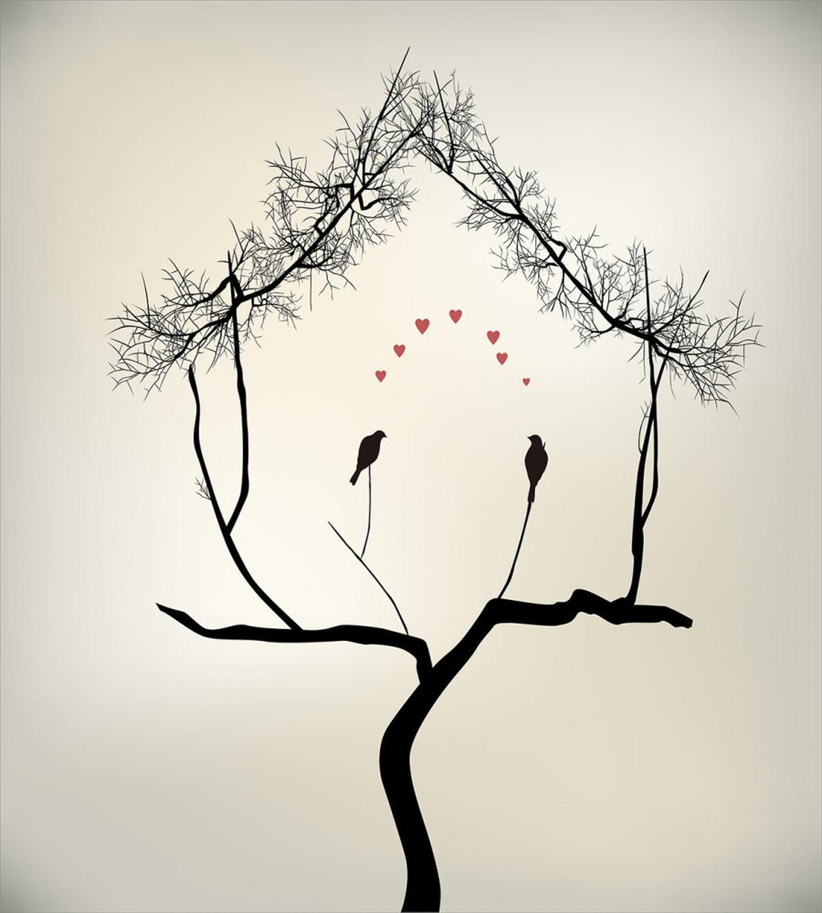 Love Birds Branch — Pattern