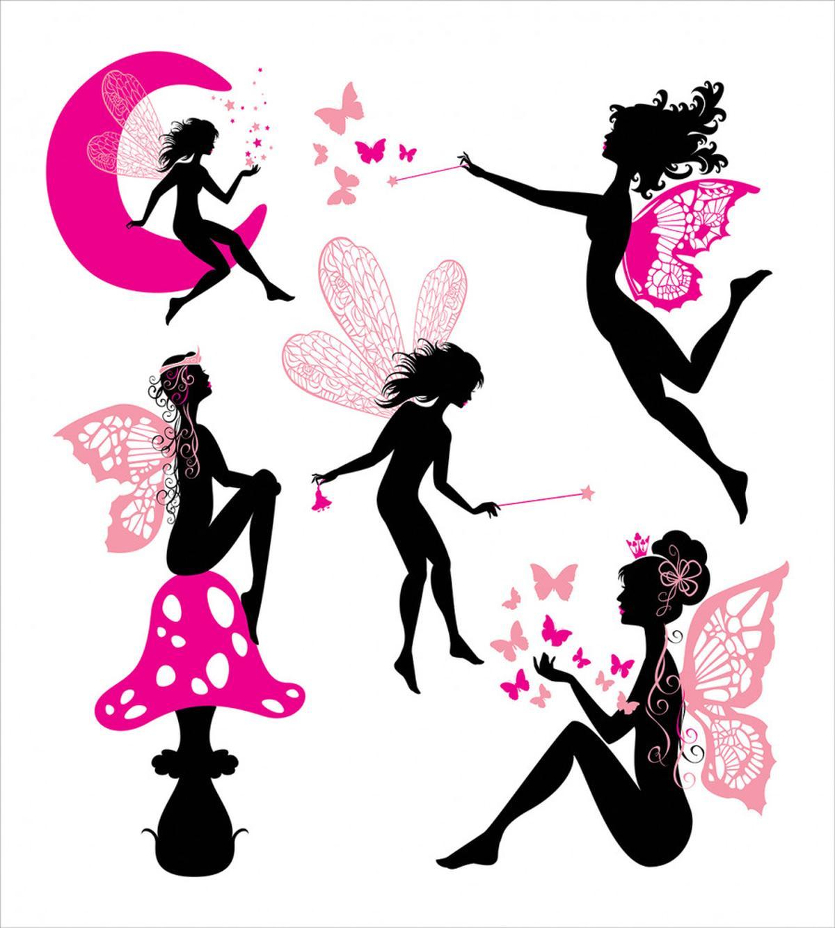 Silhouette of Winged Girl — Pattern