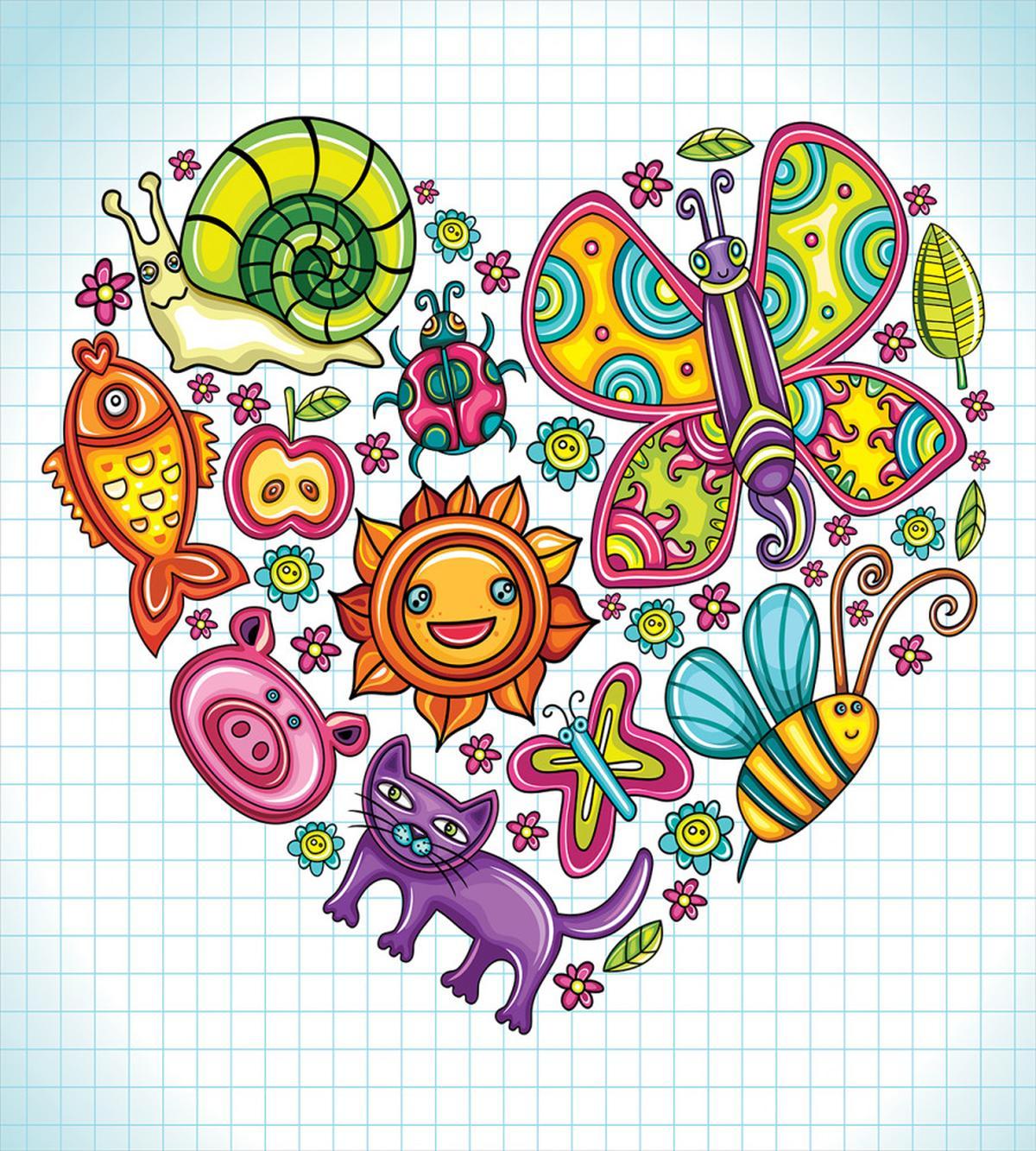Flora and Fauna Heart — Pattern