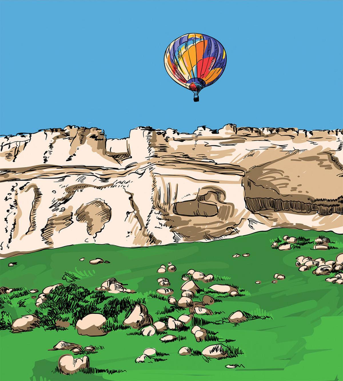 Mountains and Air Balloon — Pattern
