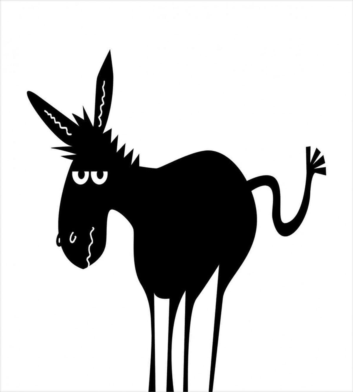Black Fun Mascot Silhouette — Pattern