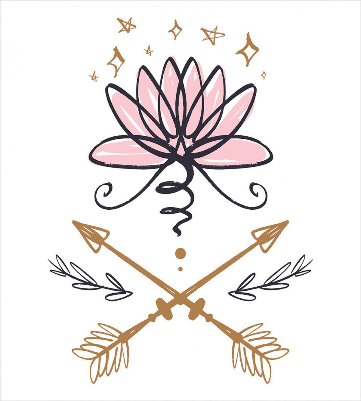 Lotus and Arrows Sketch — Pattern