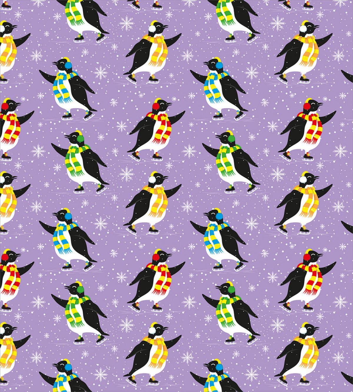 Penguins Skating Snowflakes — Pattern