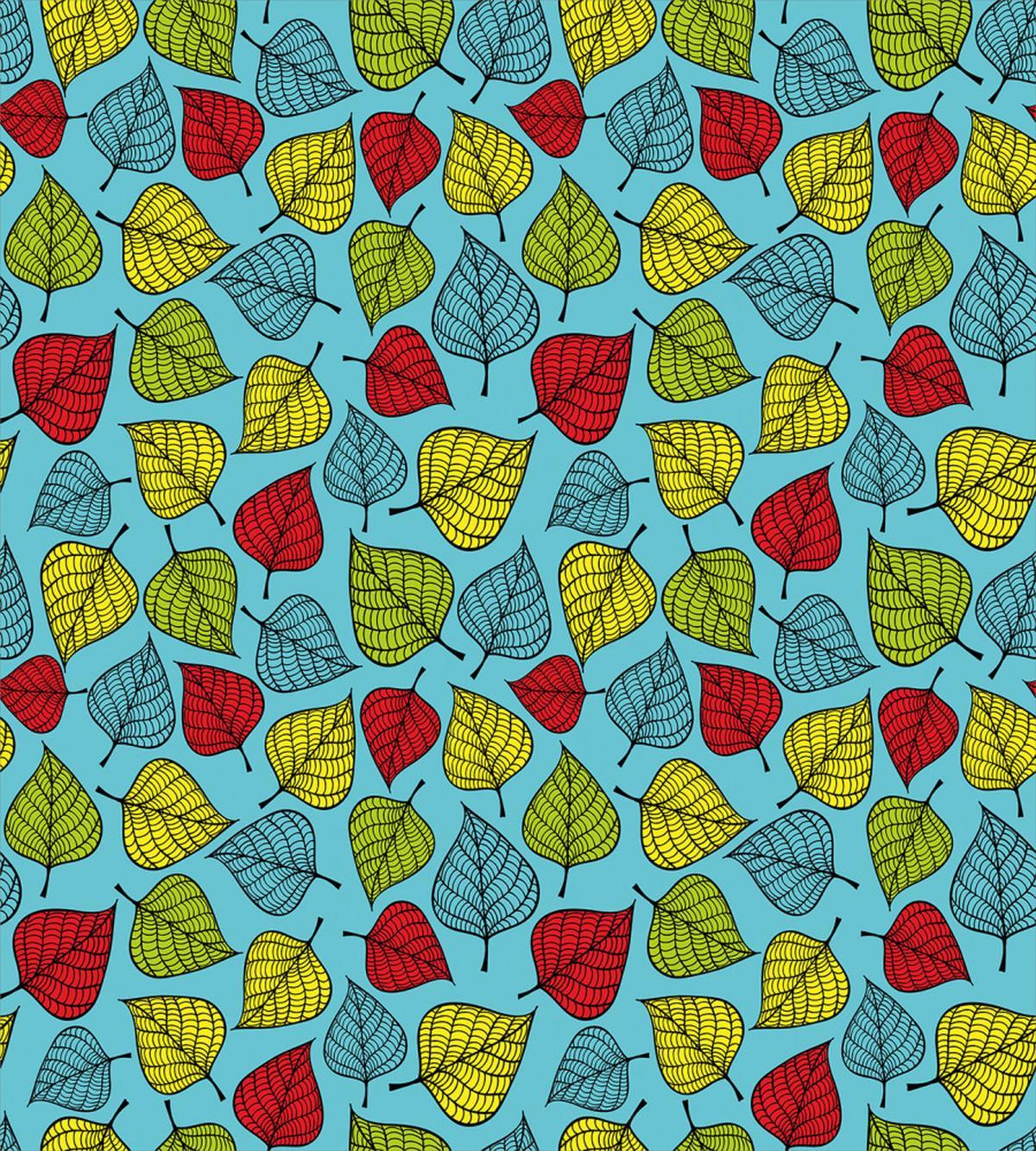 Falling Leaves on Blue — Pattern