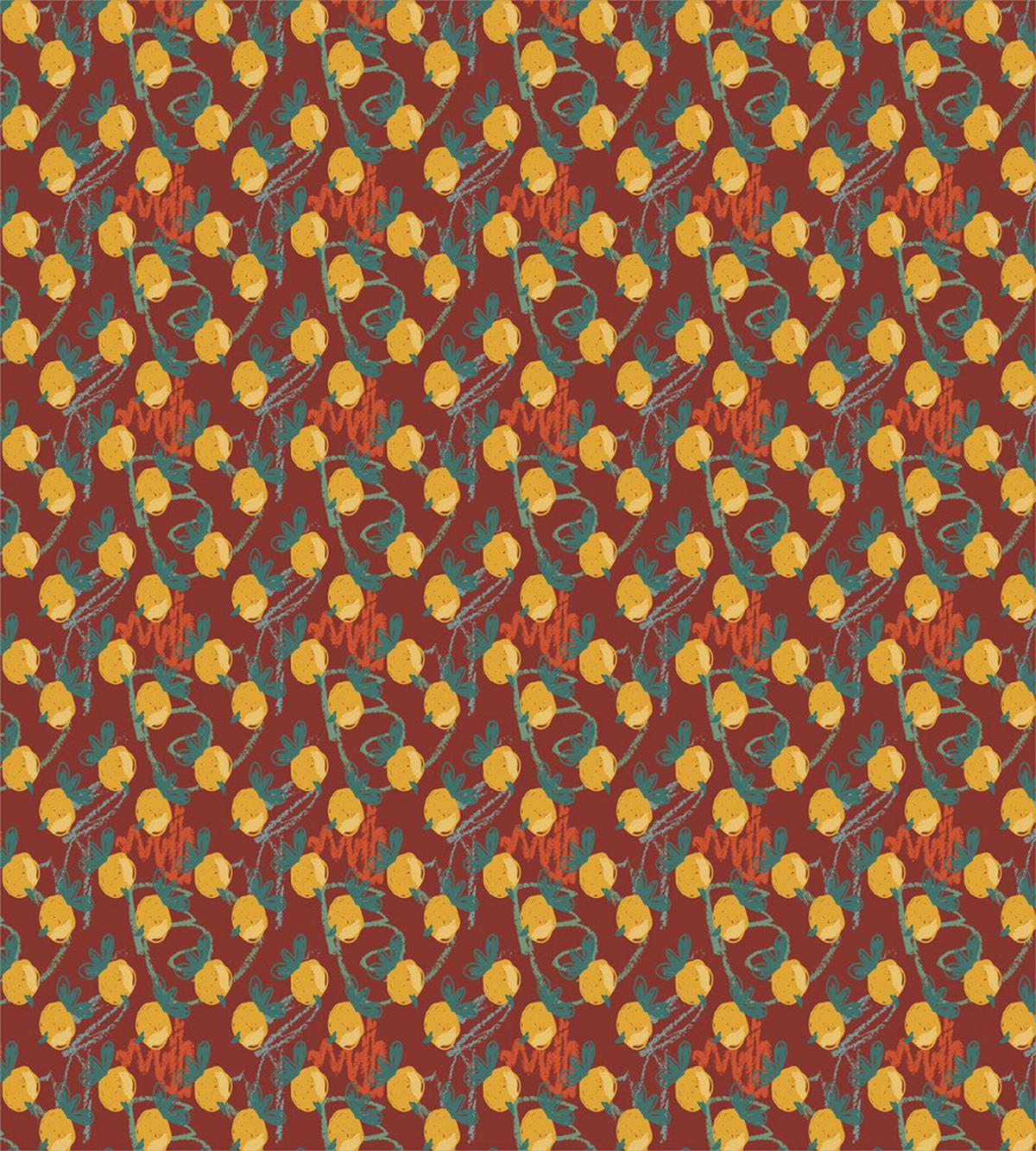 Sketched Yellow Berries — Pattern