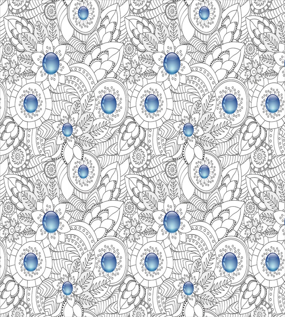 Flowers with Blue Dots — Pattern
