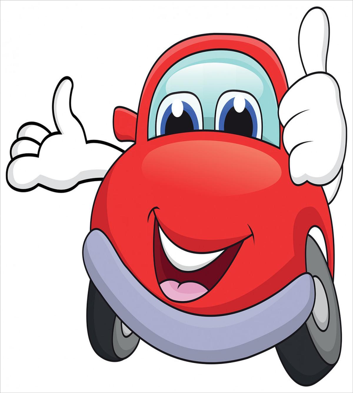Cartoon Red Vehicle Happy — Pattern