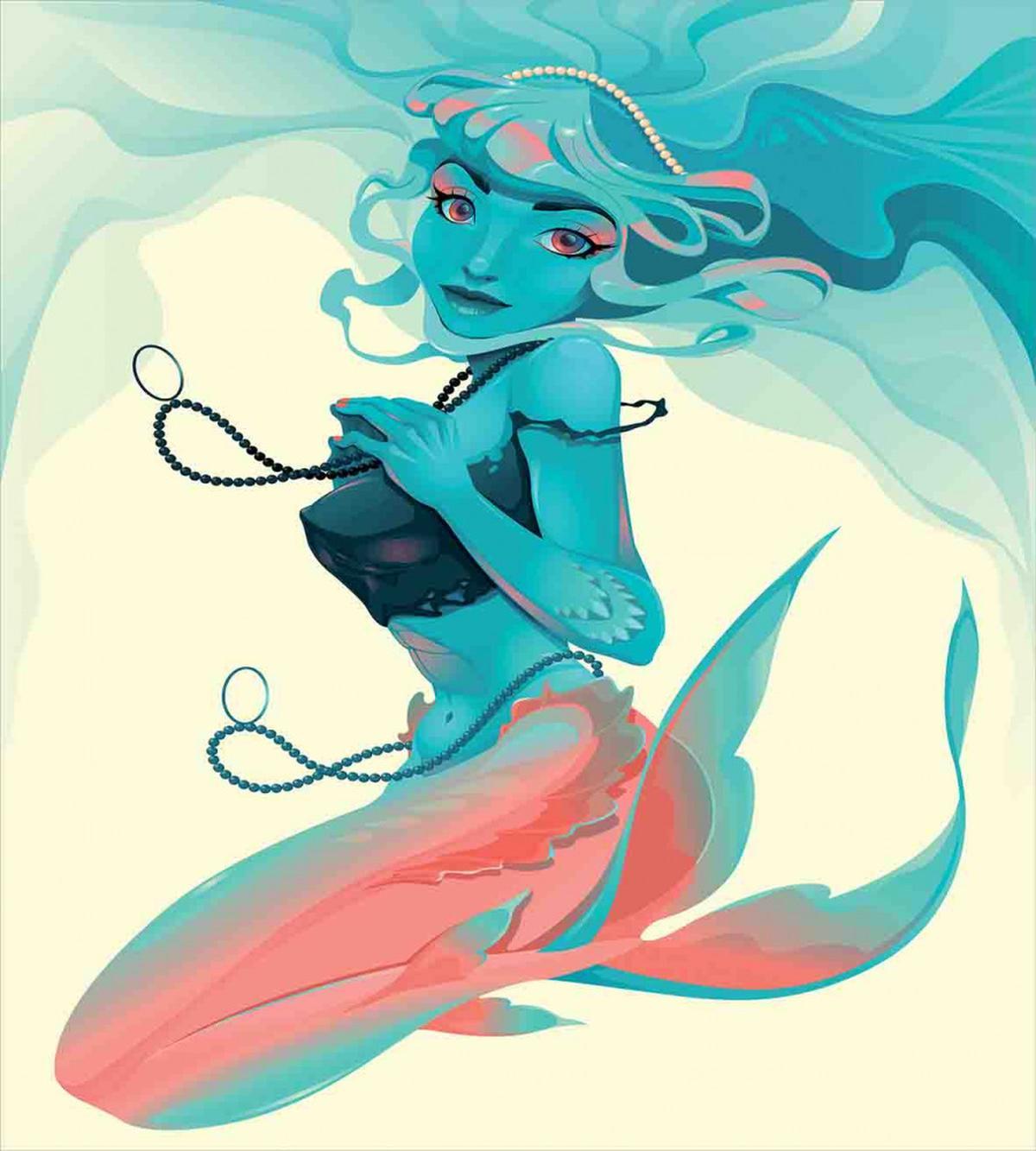 Gothic Mermaid Portrait — Pattern