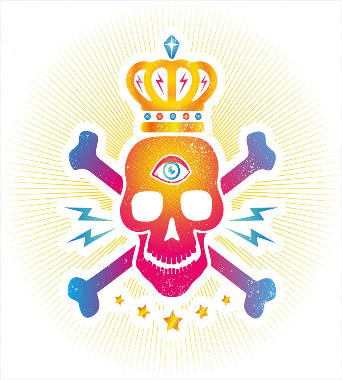 Digital Print Skull Crown — Pattern