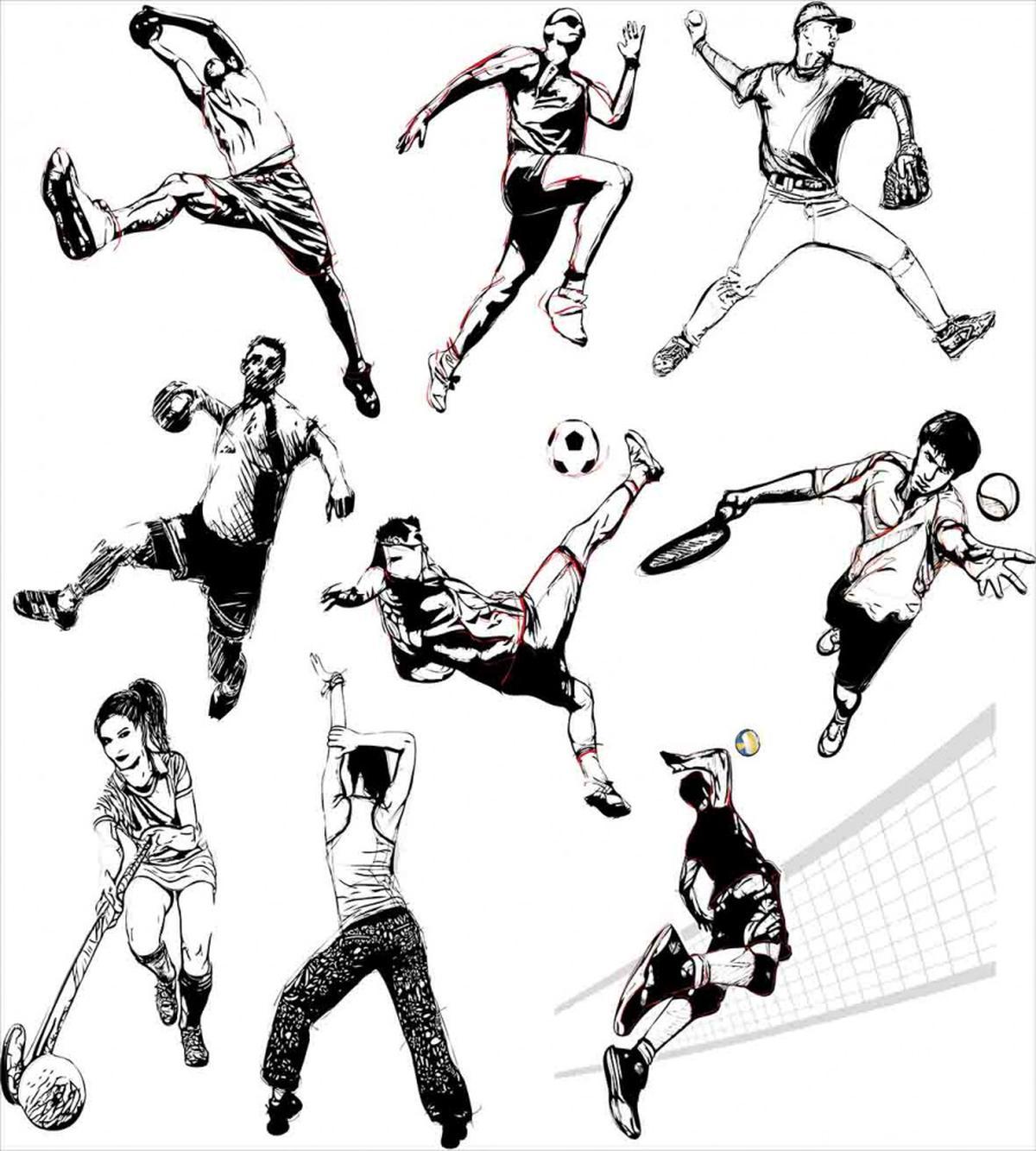 Various Sports Athletes — Pattern