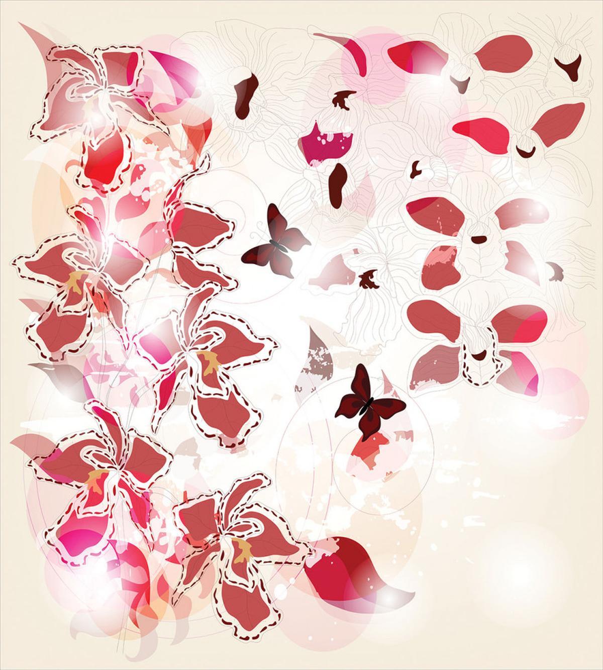 Orchids Butterflies Tropic — Pattern