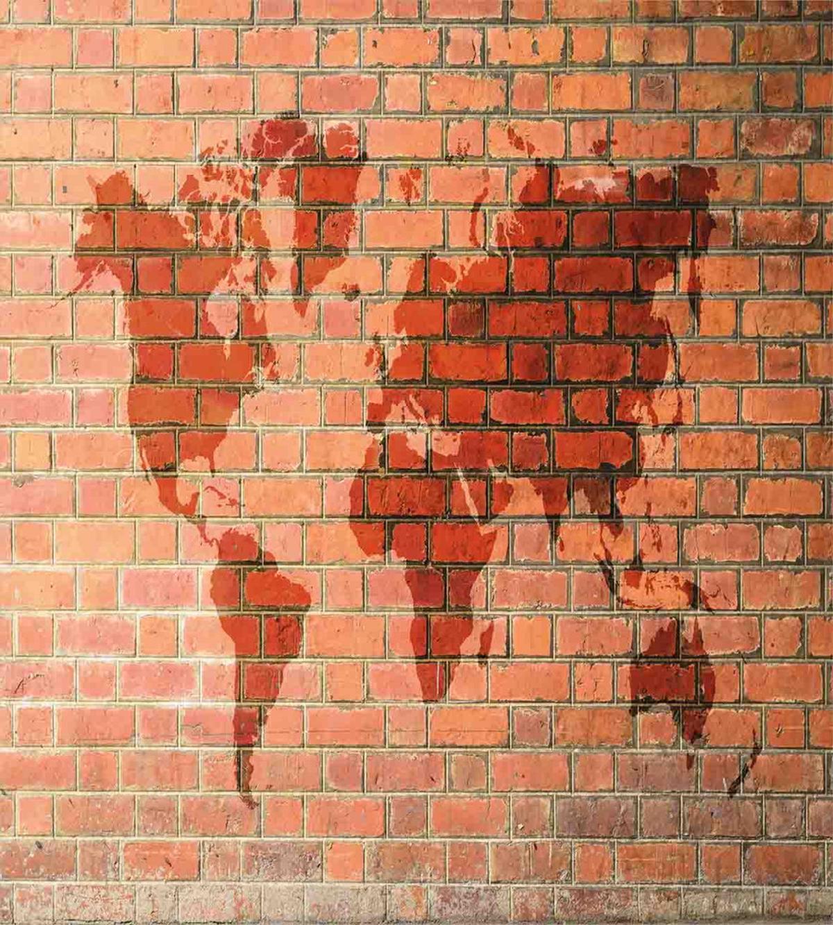 World Map on Brick Wall — Pattern