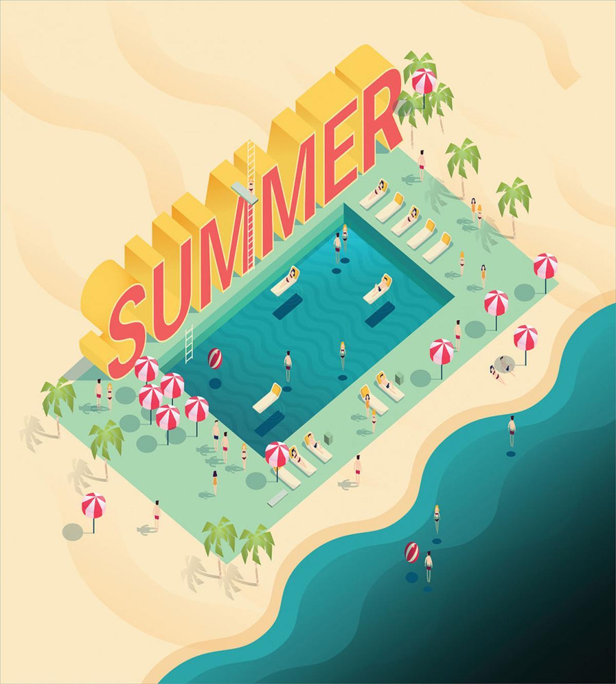 Summer Beach Ocean Fun — Pattern