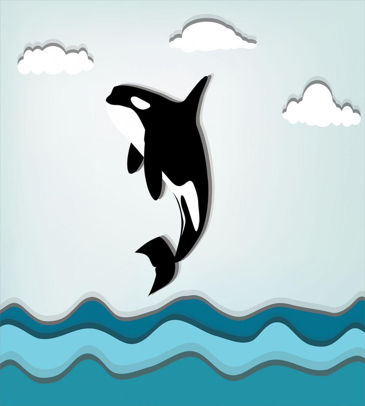 Big Fish on Waves Graphic — Pattern