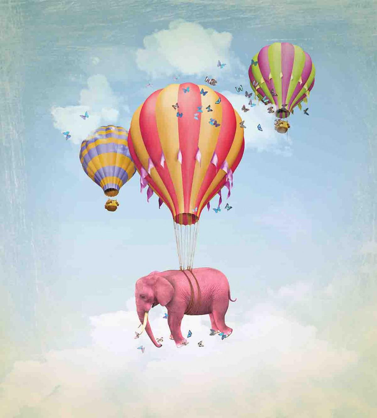 Pink Elephant in Sky — Pattern