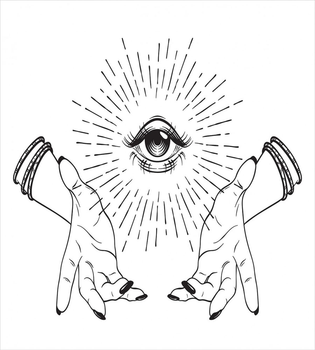 Mystical Themed Sketch Eye — Pattern
