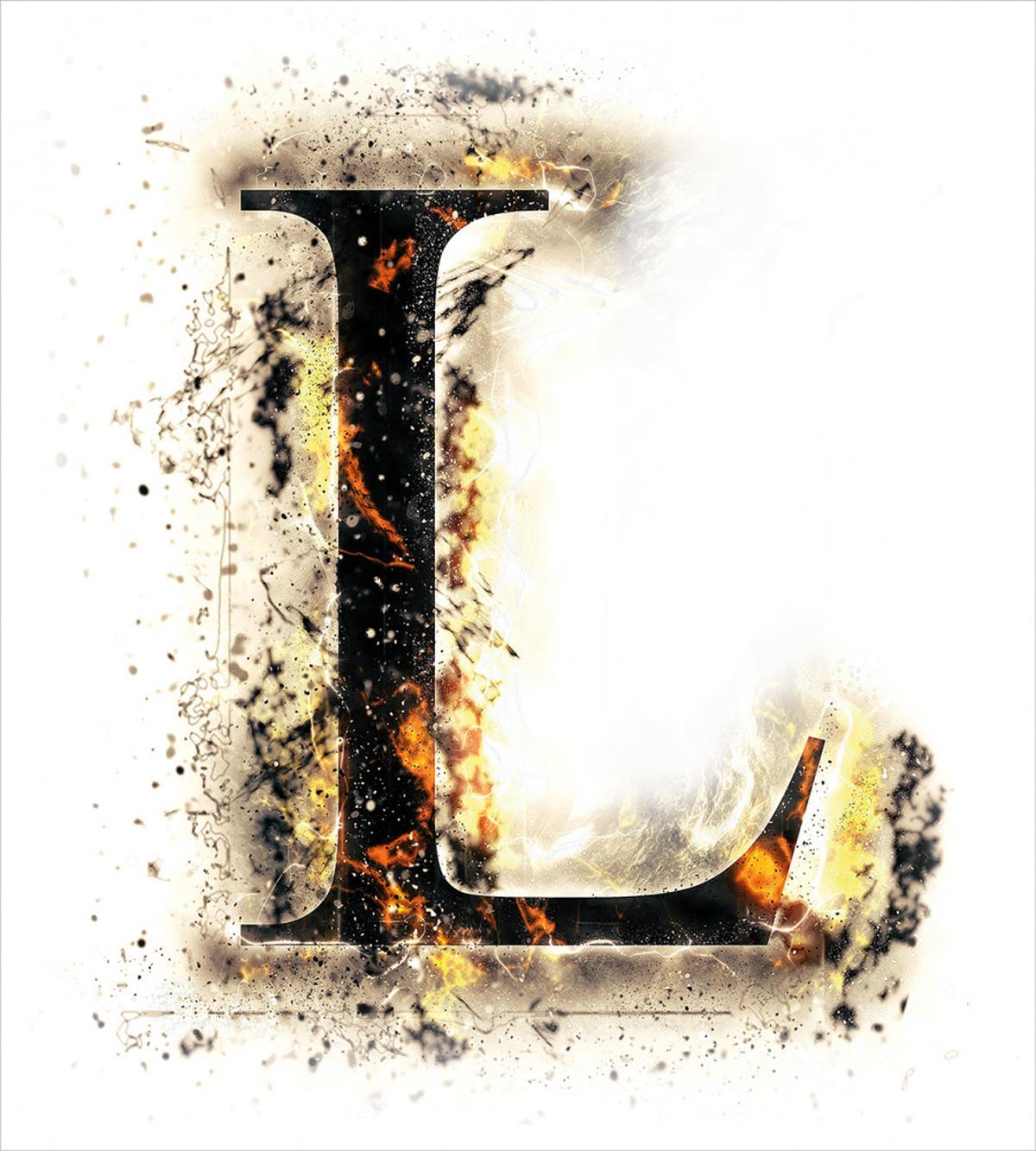 Fire Letter Capital L — Pattern
