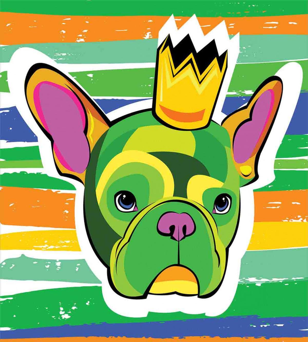 Crowned Dog Colorful — Pattern