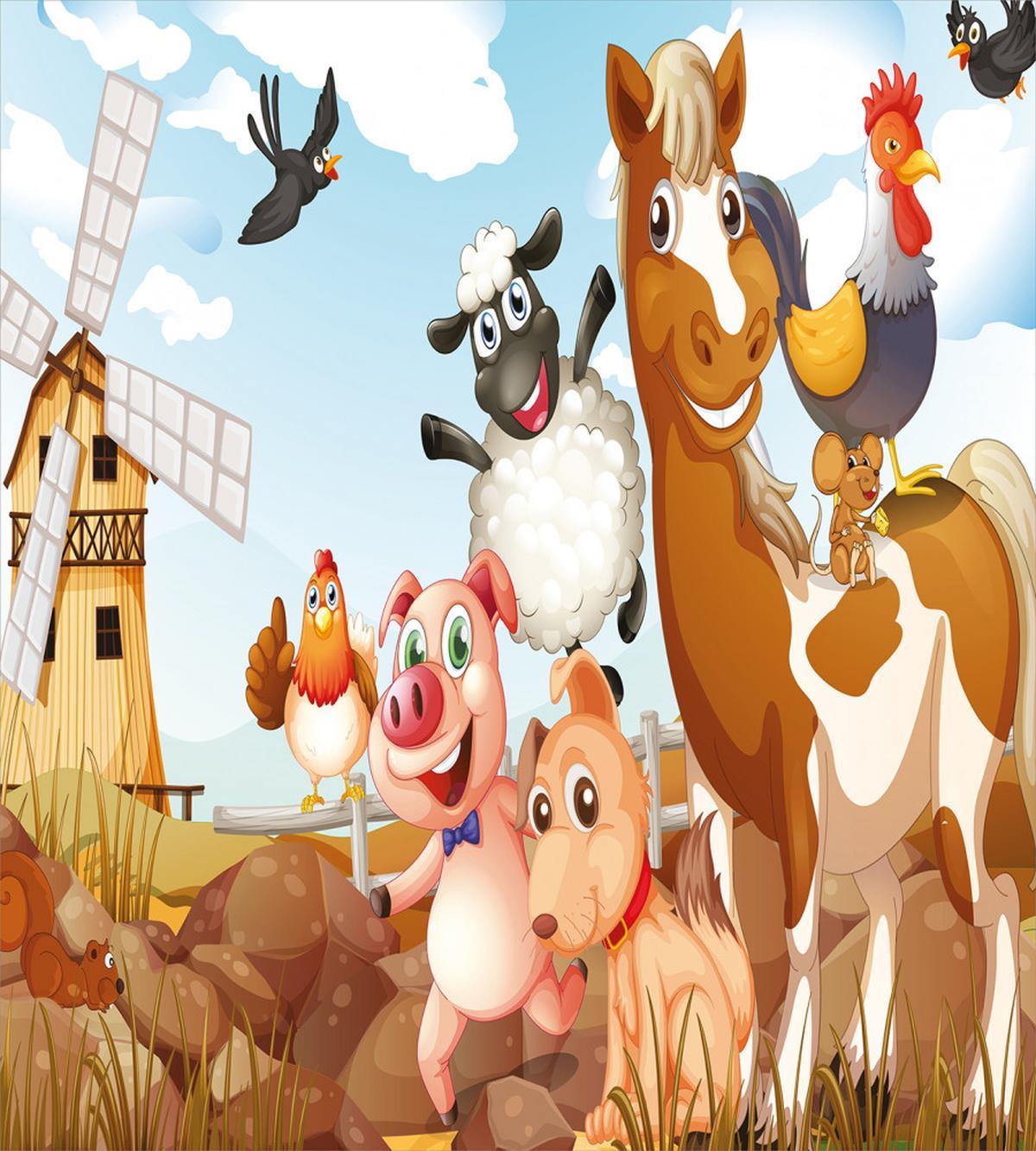 Animals in Farm Artwork — Pattern