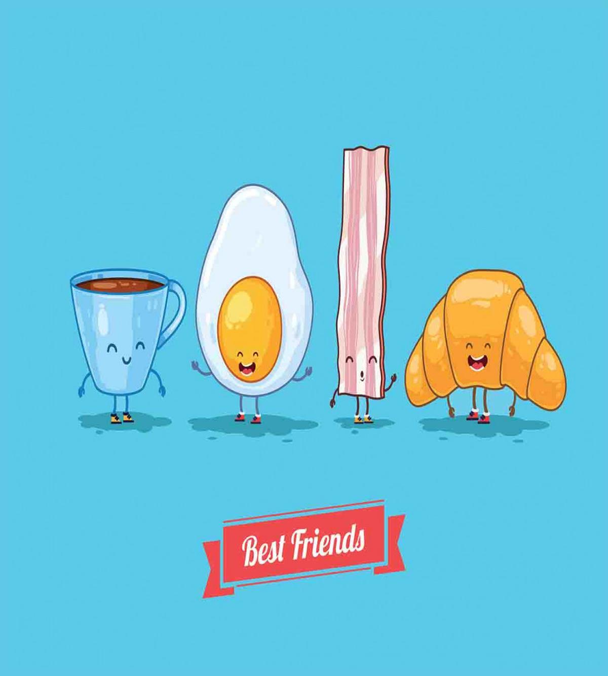 Comic Breakfast Friends — Pattern