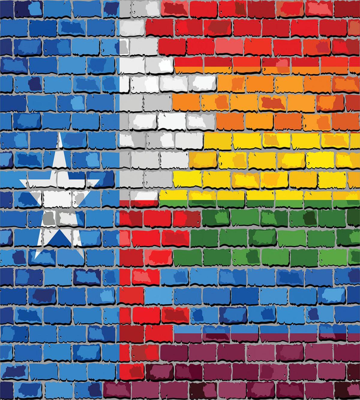 Brick Wall Grungy Texas Town — Pattern