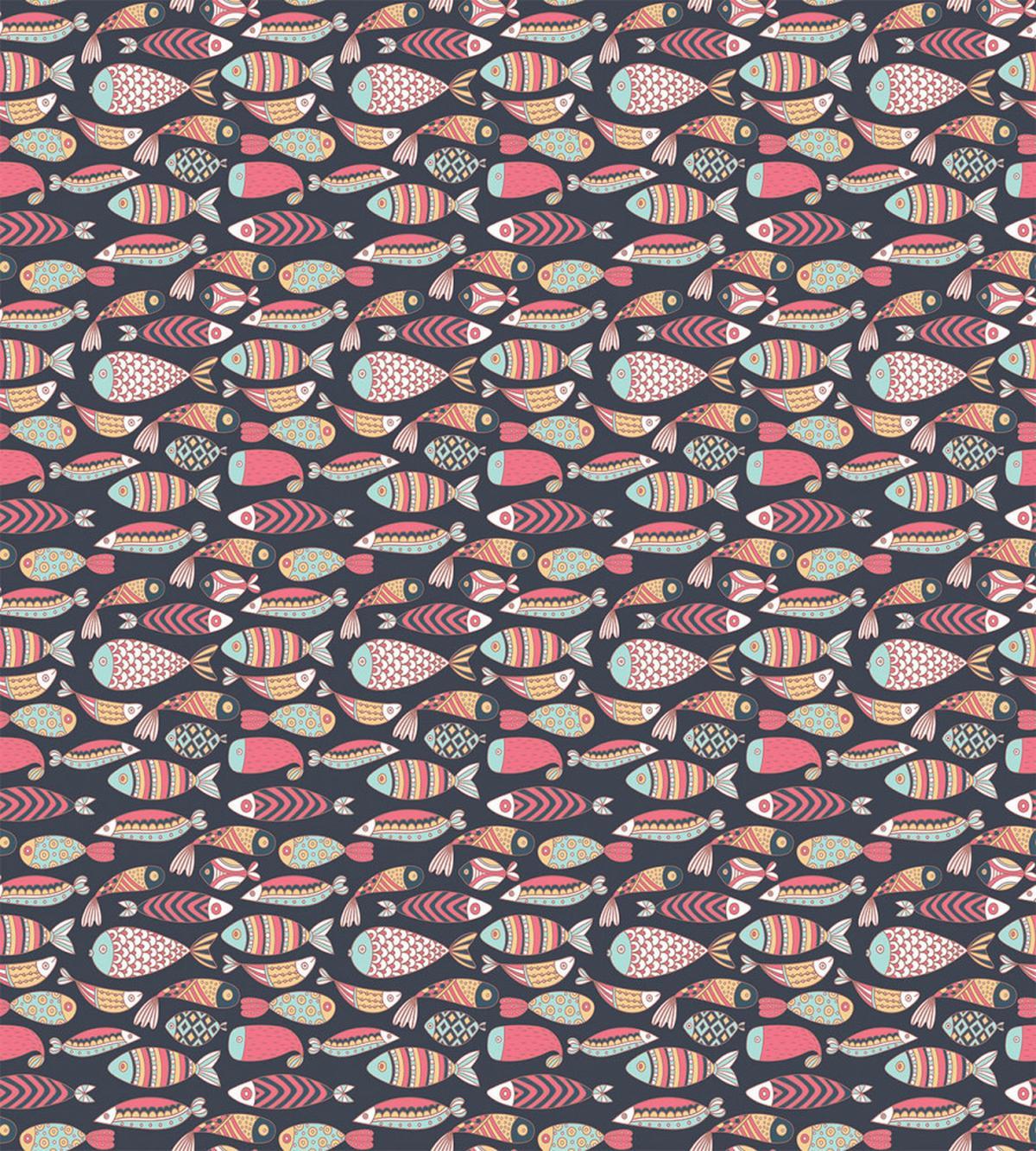Marine Ornate Fish Doodle — Pattern