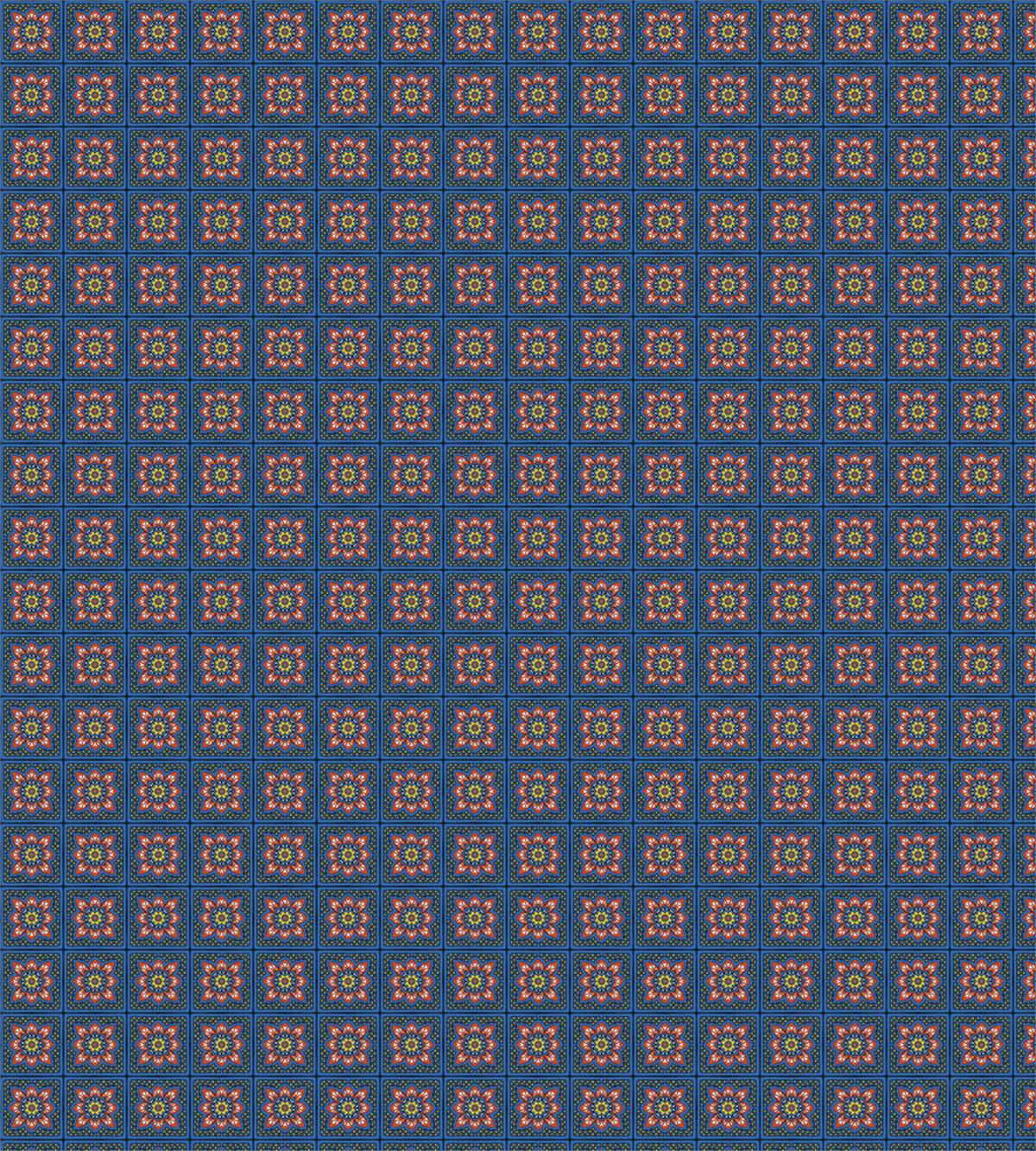 Talavera Squares and Flowers — Pattern