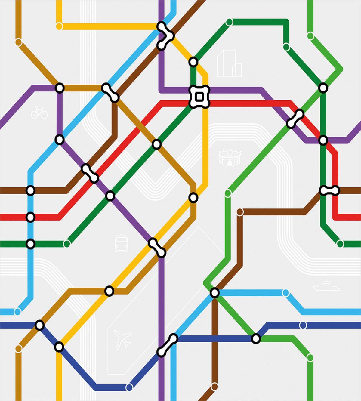 Vibrant Striped Metro Route — Pattern
