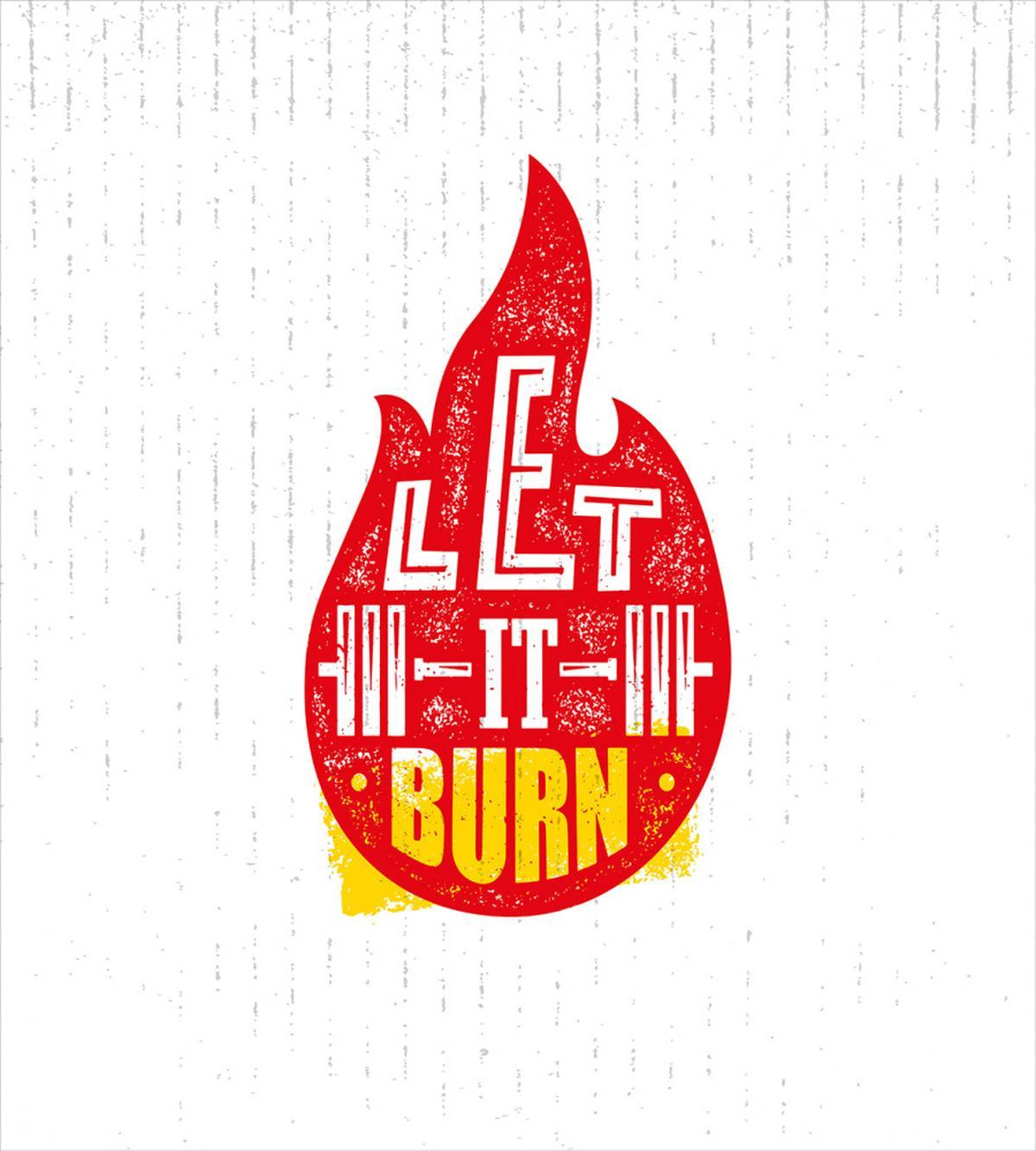 Grunge Typography Flame — Pattern