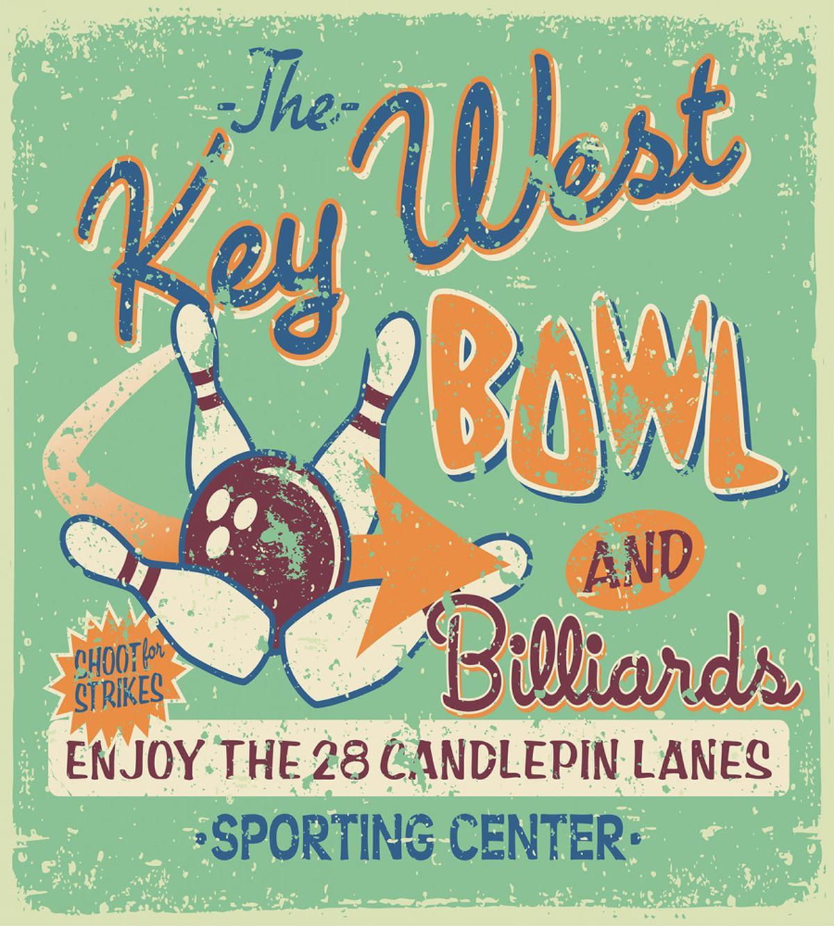Vintage Bowling Poster — Pattern