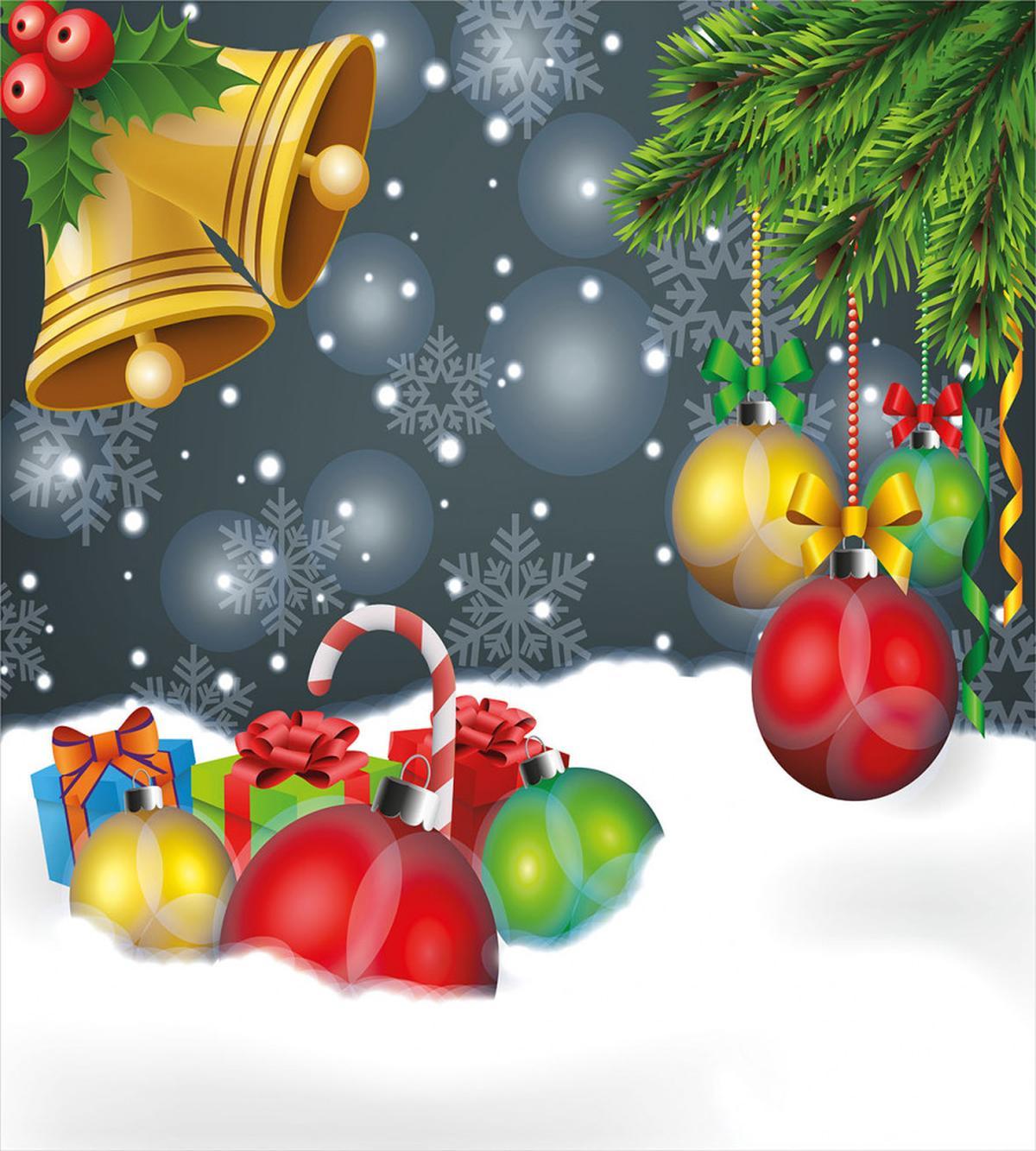Vivid Noel Balls and Bell — Pattern