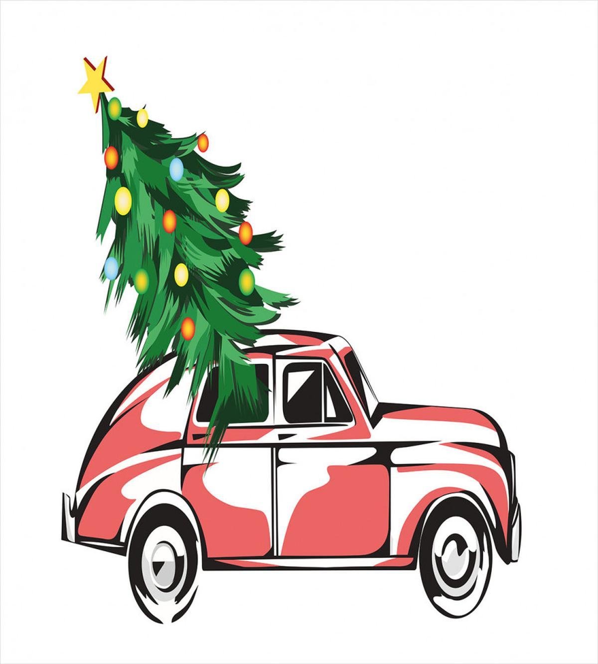 Retro Car Xmas Tree — Pattern