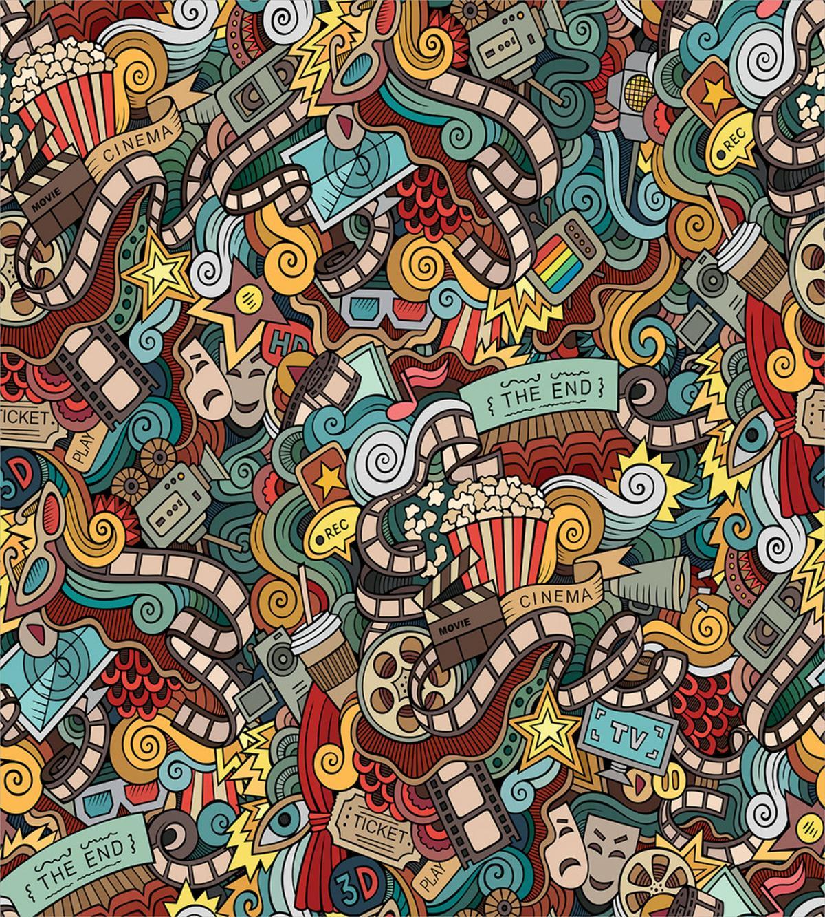 Cinema Items Popcorn — Pattern