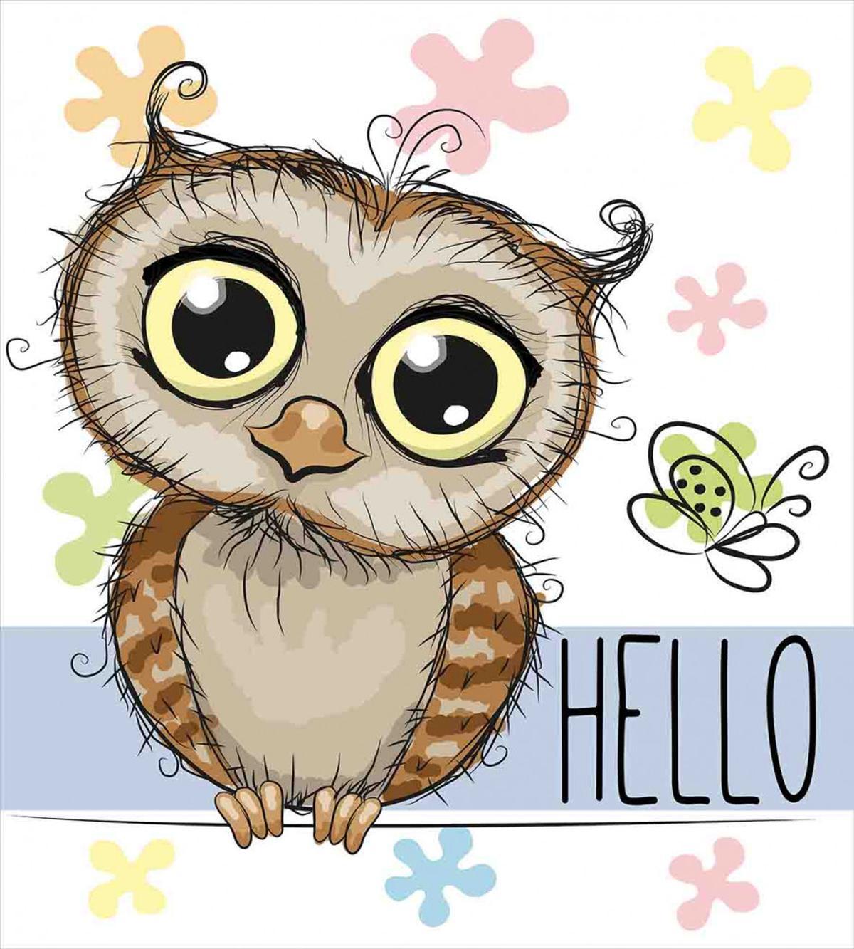 Cartoon Butterfly Hello — Pattern
