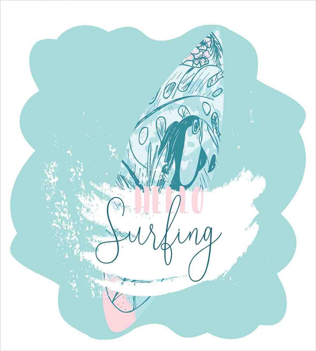 Surfboard with Flowers — Pattern
