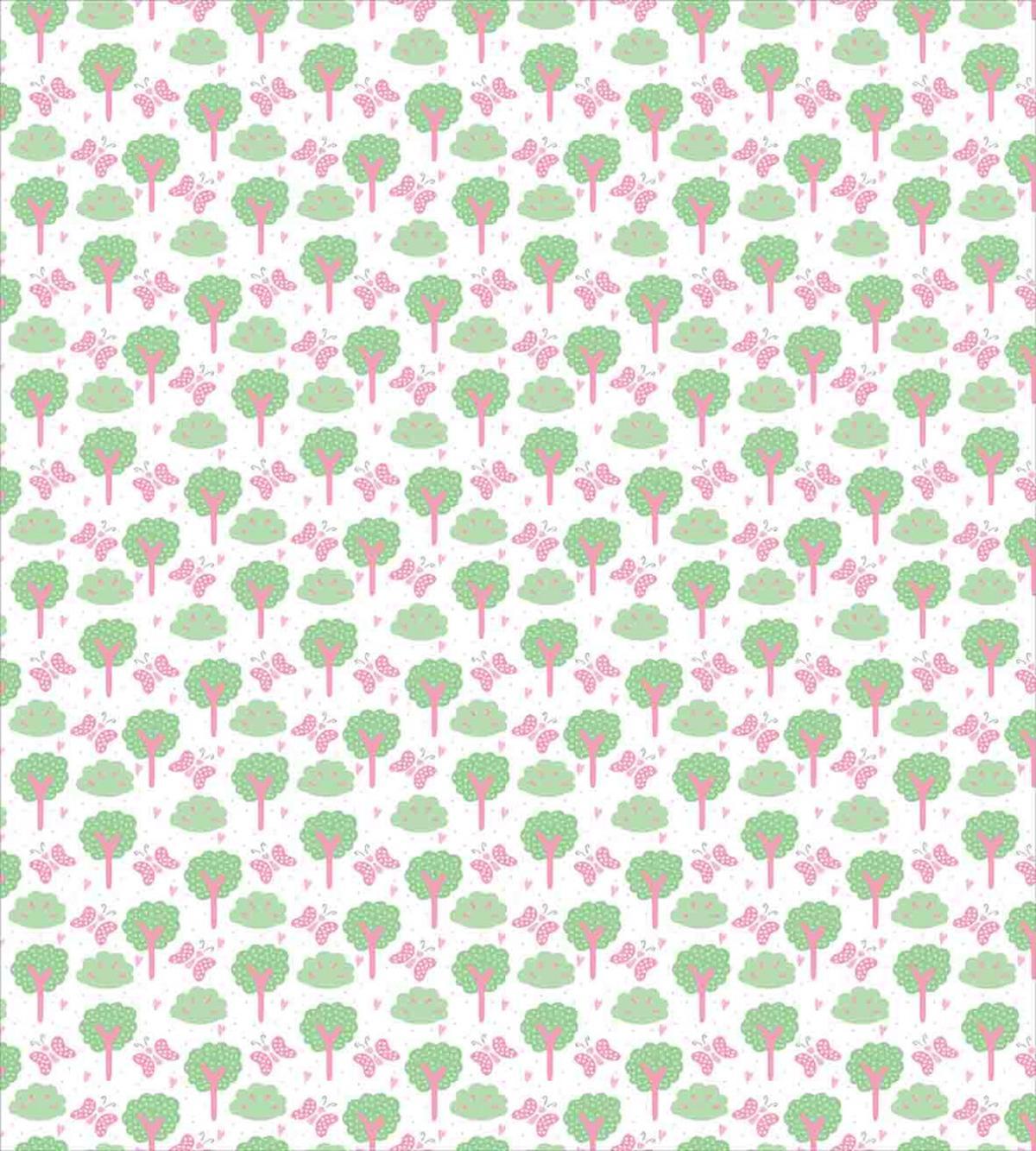 Trees Bushes Butterflies — Pattern