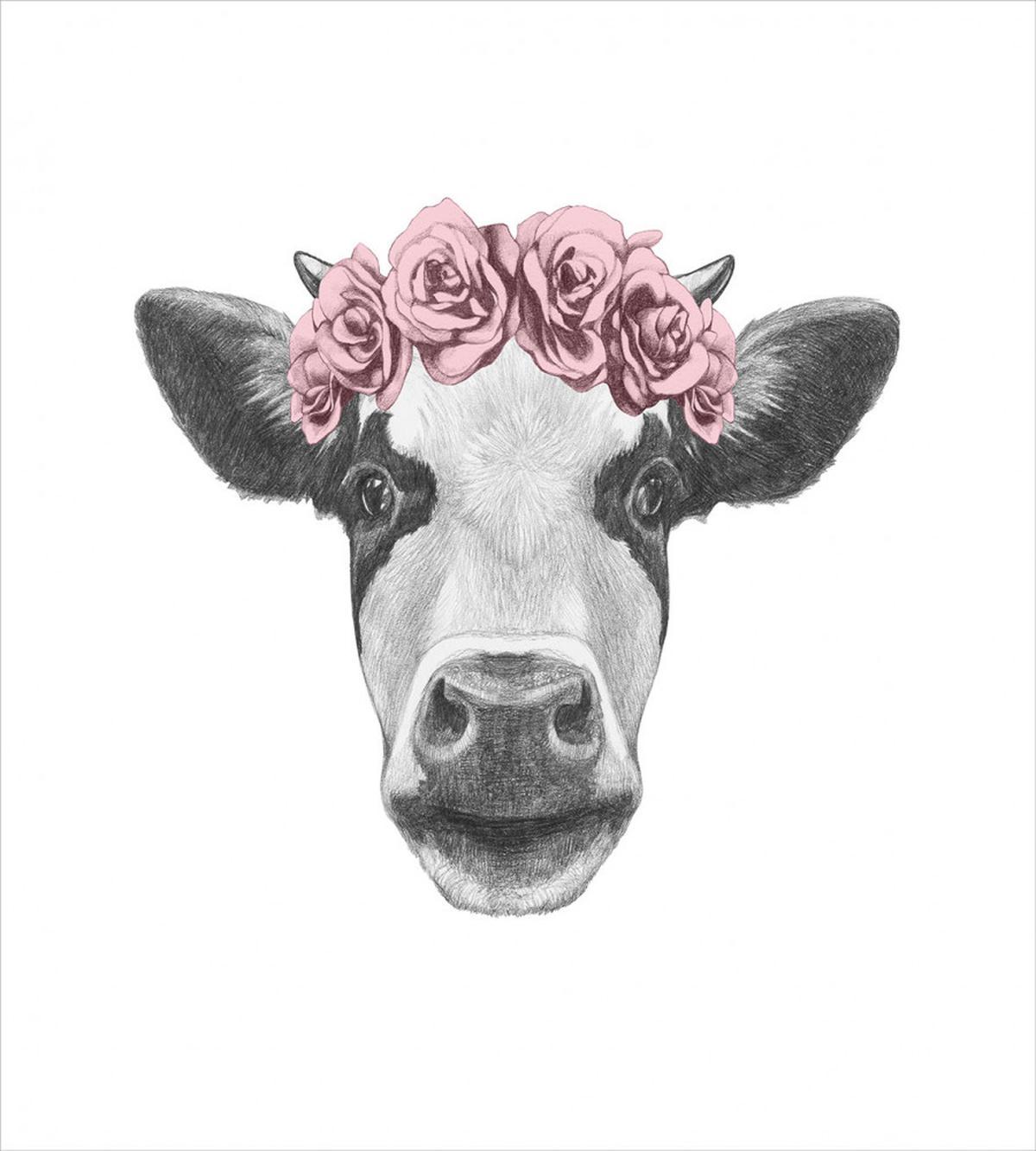 Cow with Roses Wreath — Pattern
