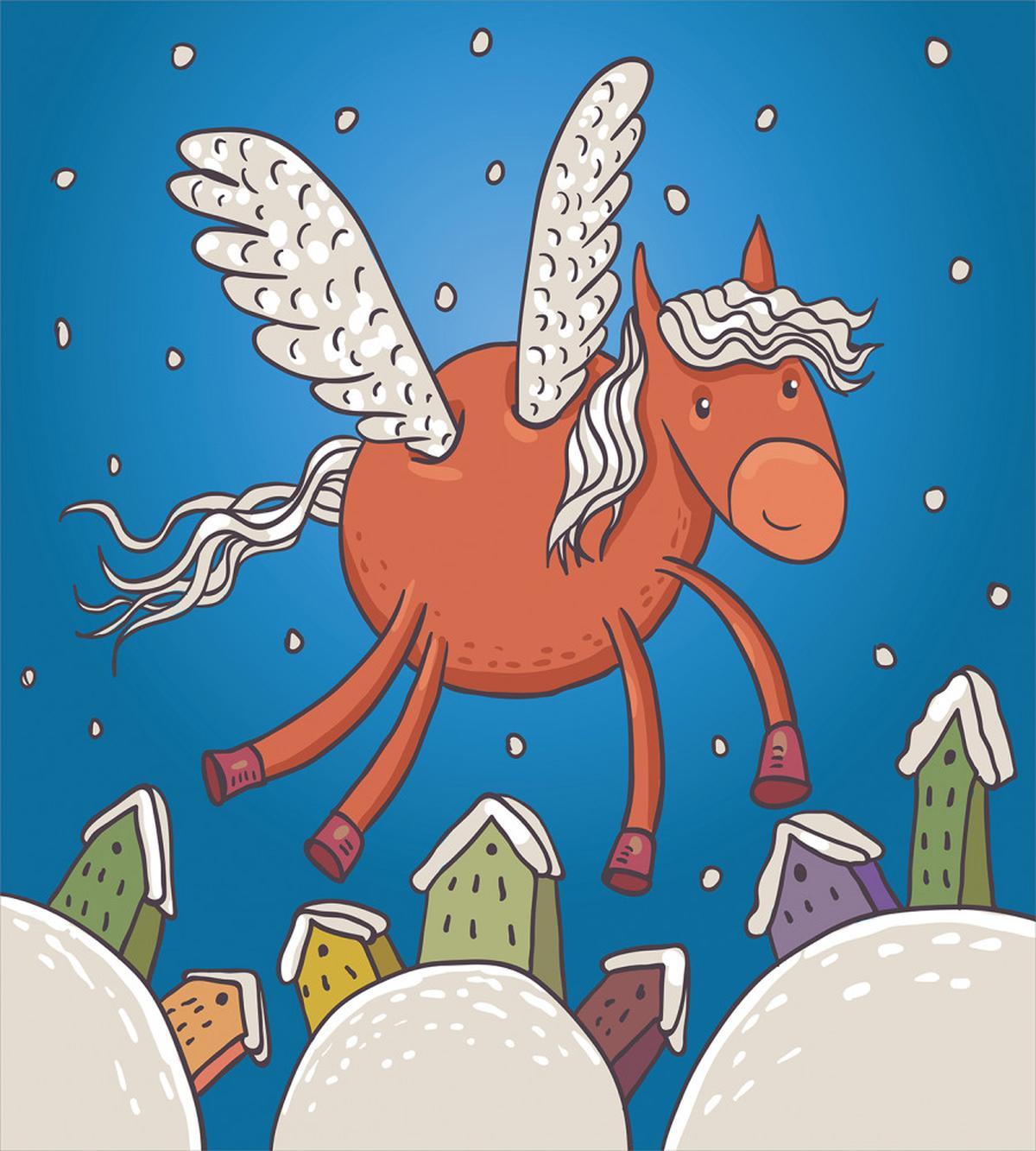 Horse Wings on Building — Pattern