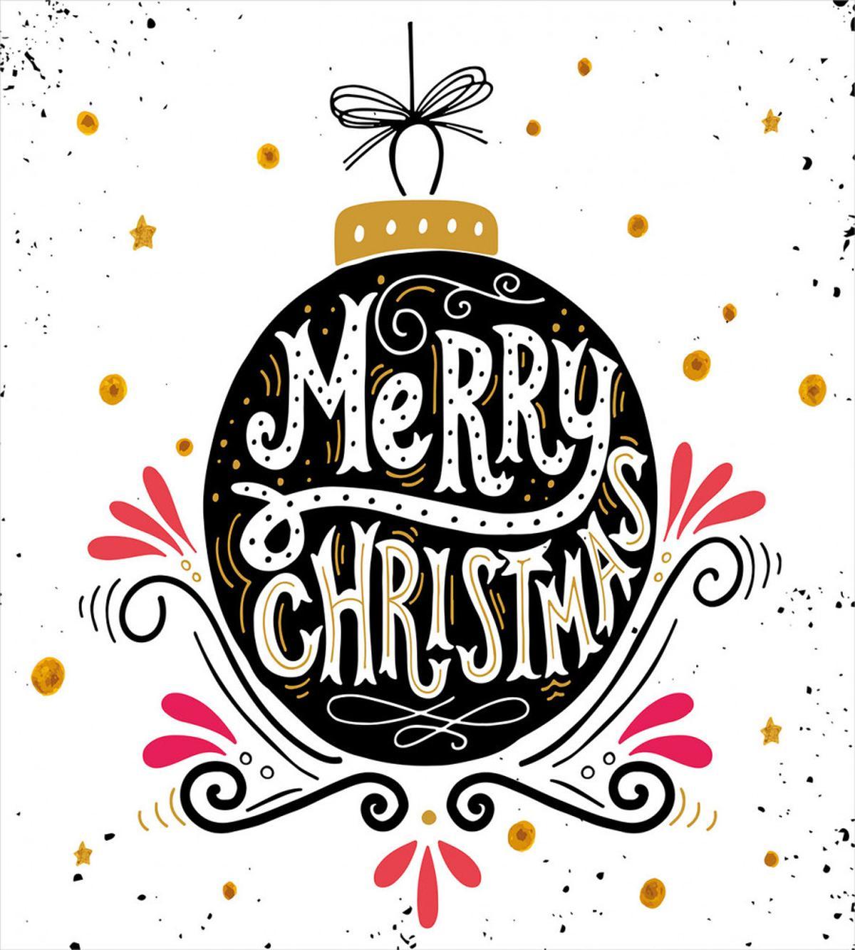 Merry Ball Ornament Art — Pattern
