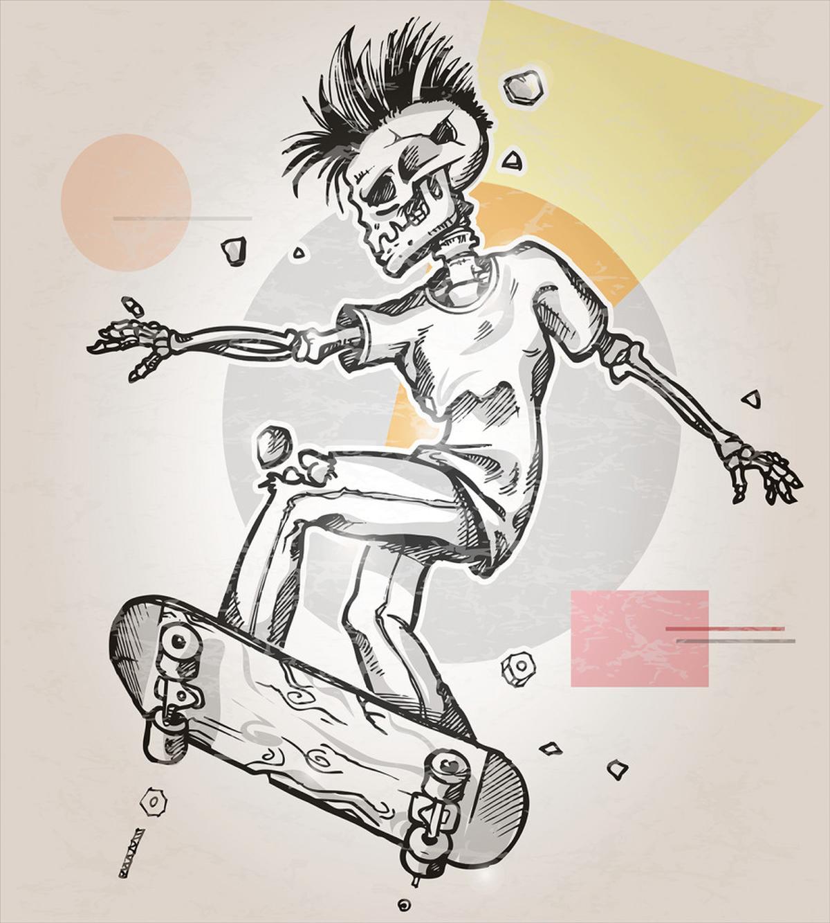 Skating Skeleton Boy — Pattern