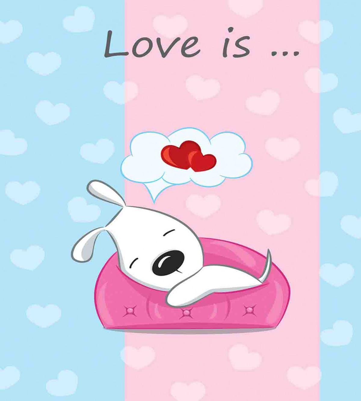 Puppies on Sofa Heart Shape — Pattern