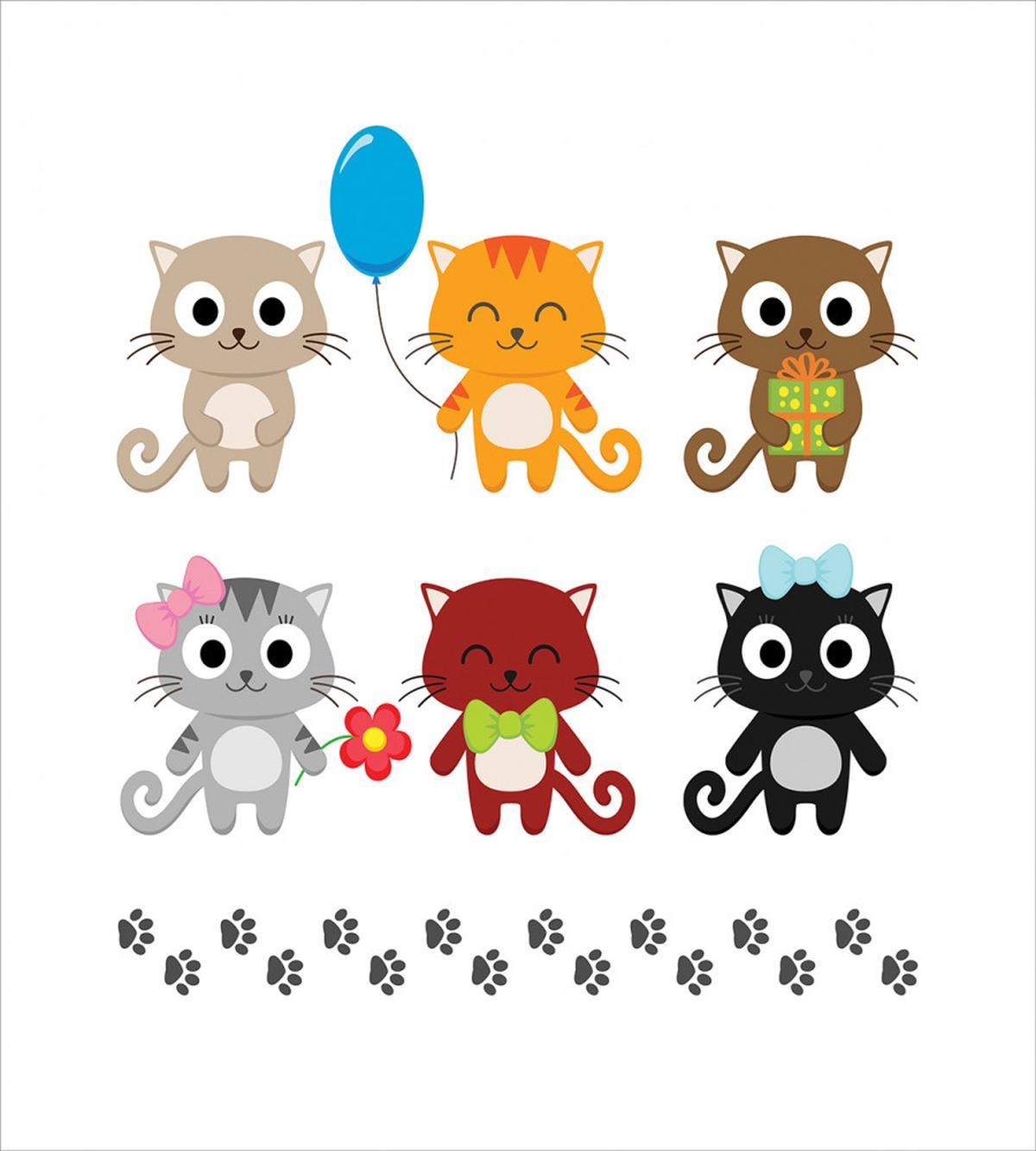 Partying Kittens Cartoon — Pattern