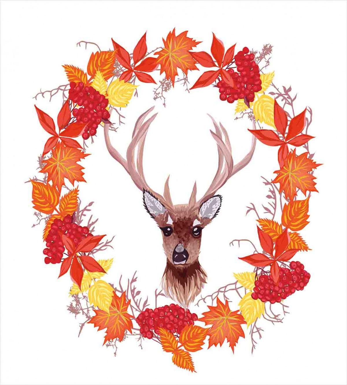 Autumn Leaves Wreath Art — Pattern