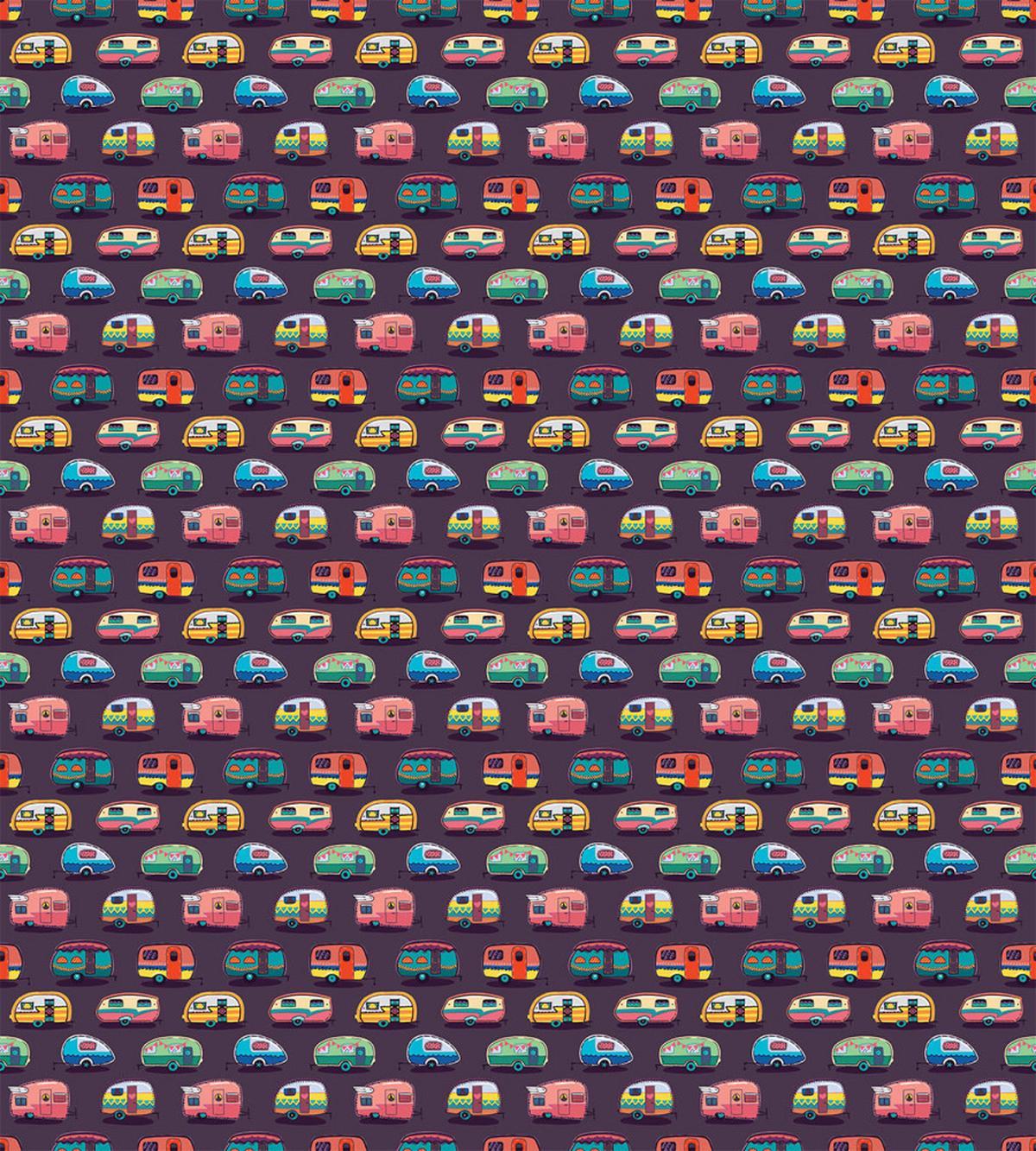 Retro Colorful Vans — Pattern