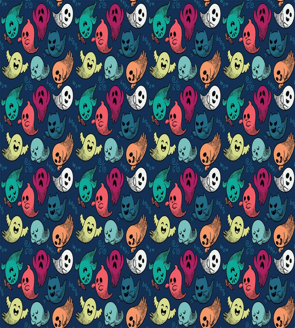 Colorful Spooky Ghosts — Pattern