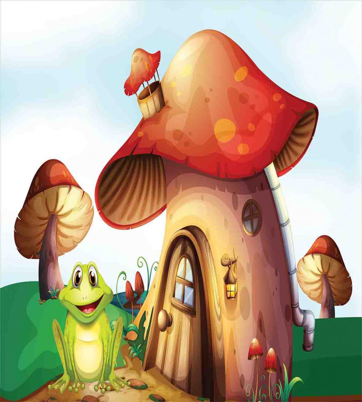 Cartoon Mushroom Houses — Pattern