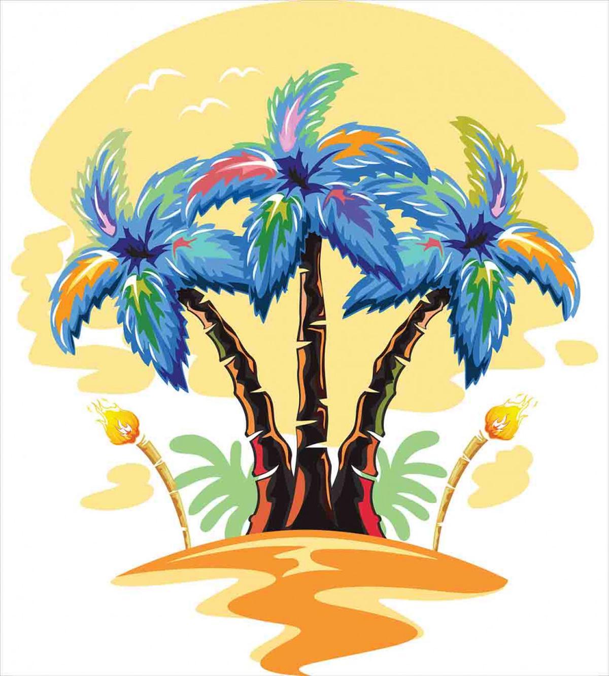 Cartoon Island Sunset — Pattern