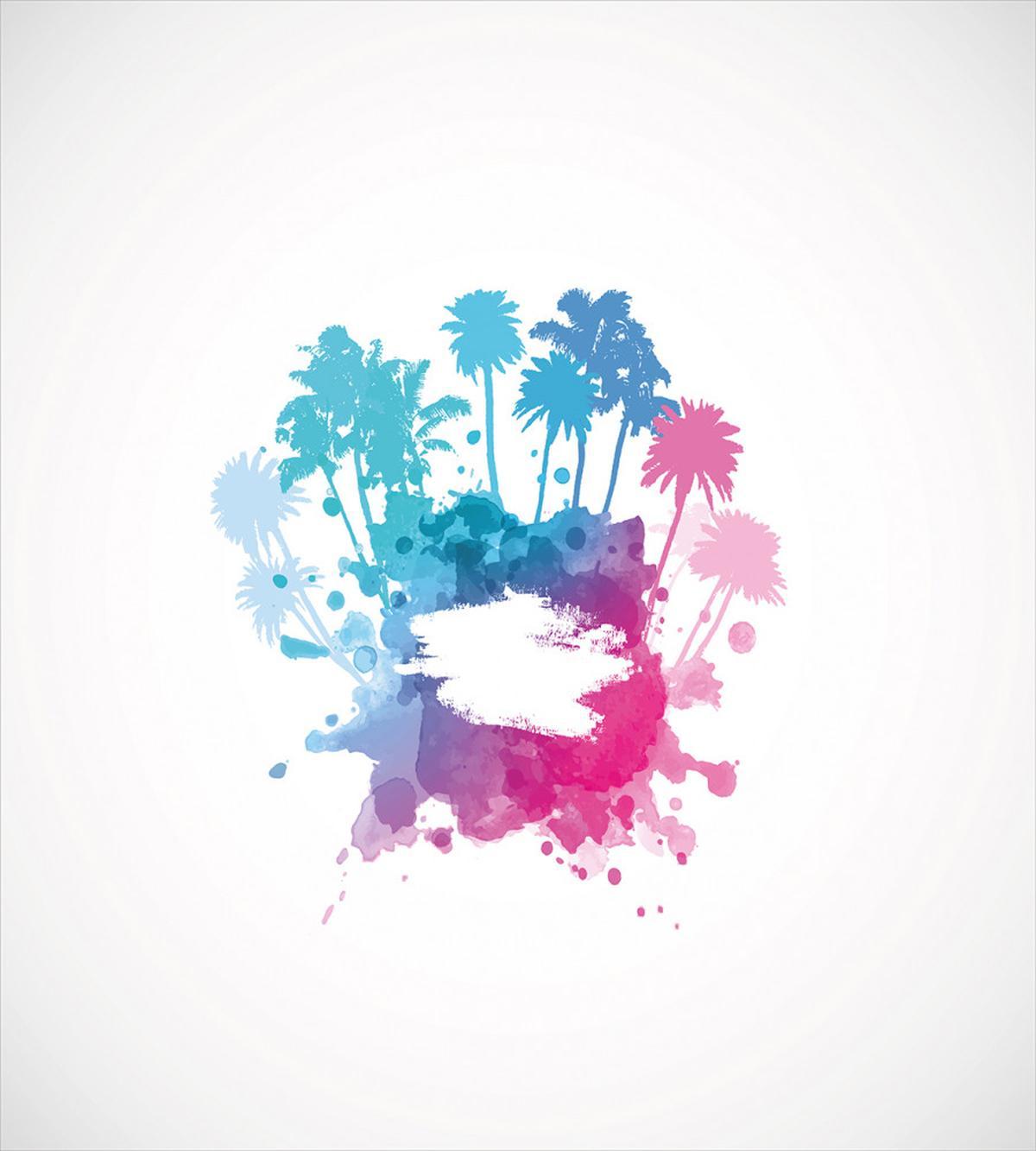 Palm Trees Color Splash — Pattern