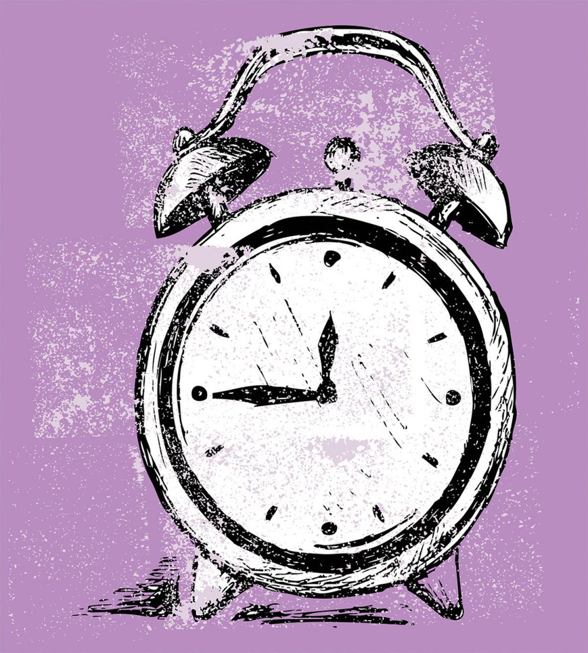 Retro Alarm Clock Grunge — Pattern