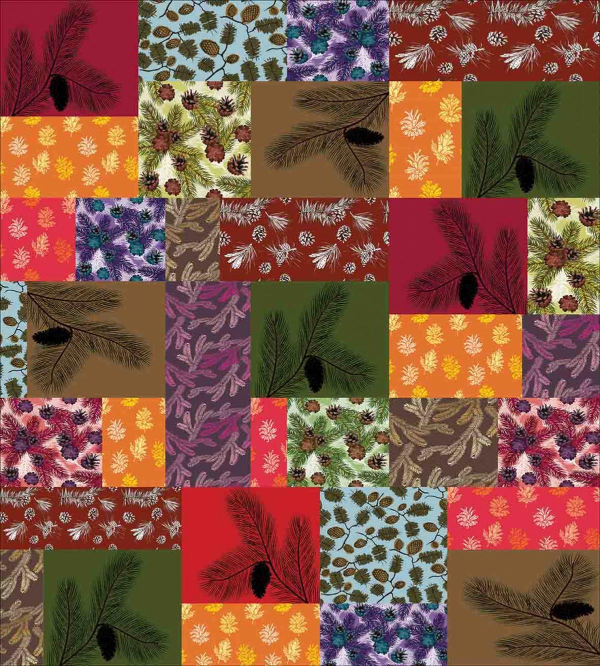 Colorful Pine Squares Art — Pattern